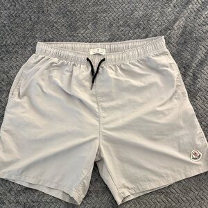 Moncler White Athletic Shorts Quick-Drying Lightweight